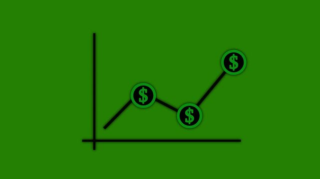  Dollar sign currency symbol with arrow graph going down.
