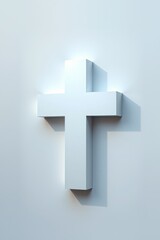 Obraz premium a close up of a cross on a wall with a light shining