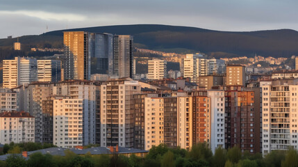 Obraz premium Old Meets New Cityscape