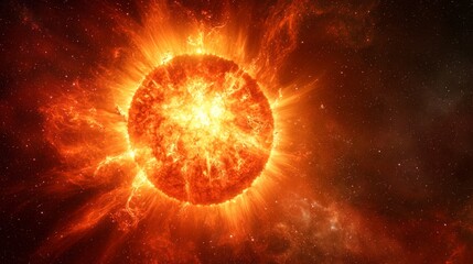 Eruptive Solar Prominence on the Surface of a Red Giant Star