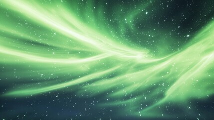 Ghostly Aurora Curtain Sweeping Across Starry Night Sky