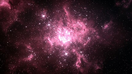 Glimmering Nest of Star Clusters in a Cosmic Pink Nebula
