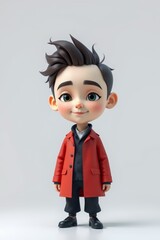 a close up of a cartoon character wearing a red coat