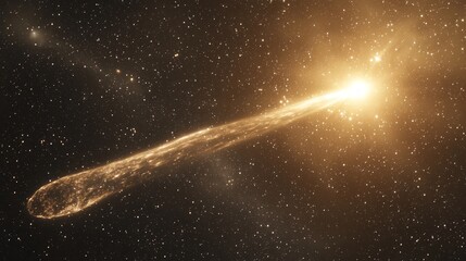 Stunning Comet with Double Tail Illuminating the Cosmic Sky