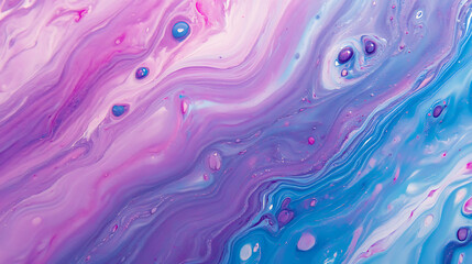 Abstract Swirling Purple and Blue Acrylic Paint