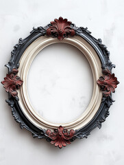 Elegant vintage-style oval frame with intricate detailing, perfect for showcasing artwork or photographs