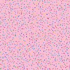 A colorful polka dot pattern on a pink background, perfect for festive and cheerful designs Ideal for party themes and celebrations