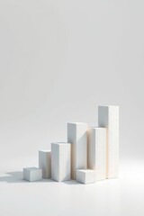 there are four white blocks stacked up on a white surface