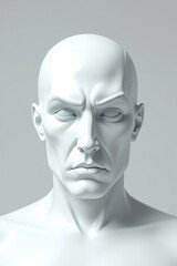 a close up of a white mannequin head with a bald face