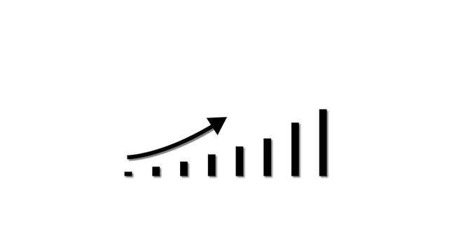 Bar Graph Business Growth and Success Concept. business graph chart & business growth animation. 