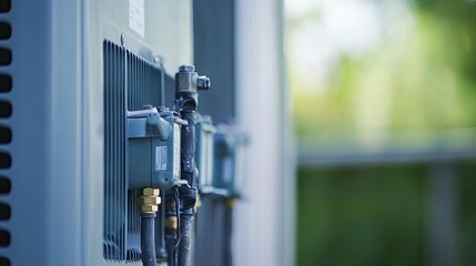HVAC electrical conduit carrying power from the control panel to the air conditioner