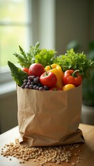 bag diet fresh food paper healthy diet health grocery food shopping bag paper fat dieting supermarket balance bathroom scale market concept idea slim slimming grape dietitian banana milk body calorie