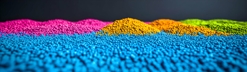 Obraz premium Colorful plastic pellets, close-up view