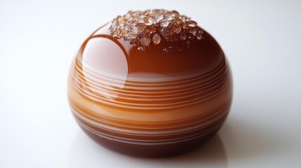 Caramel Chocolate with Salted Caramel Topping. Generative AI