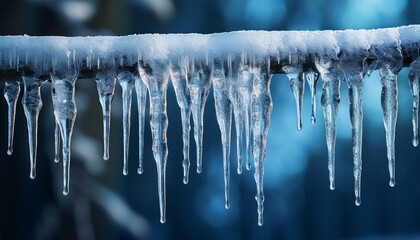 透明な氷柱のクローズアップ | 冬の自然美
