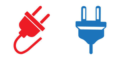 Professional Electric Plug Icons Silhouette Vector Illustration