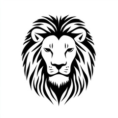 Obraz premium A vector-style illustration of a lion's face, focusing on the majestic power and noble features of the animal.