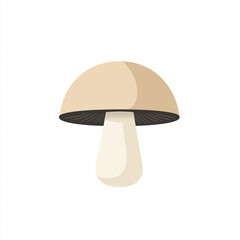 A clean vector style design of a mushroom cap, with subtle shading and a soft gradient color palette that captures its natural form.