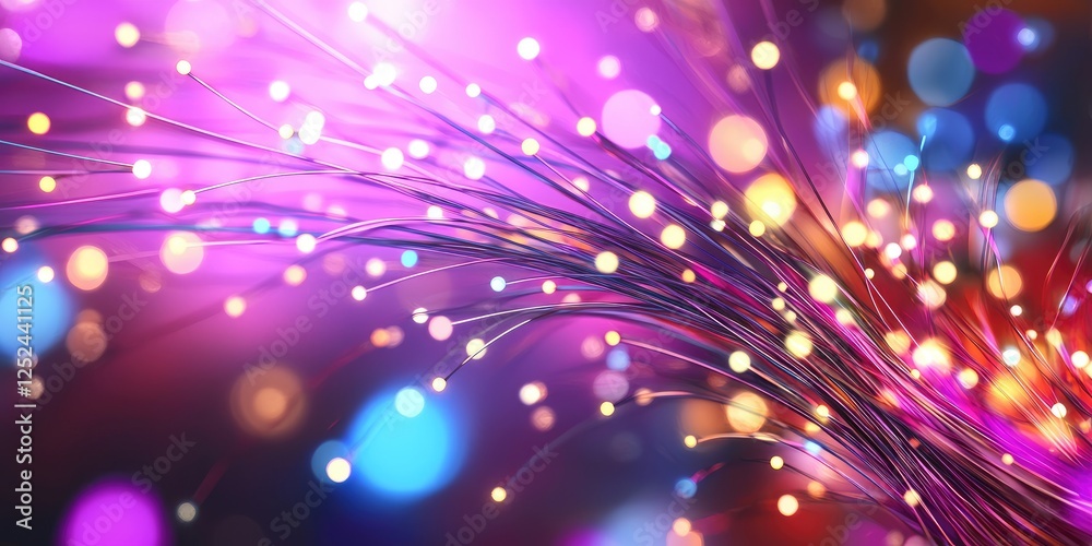 Poster vibrant abstract light trails and bokeh effects in vivid colors for stunning digital backgrounds and
