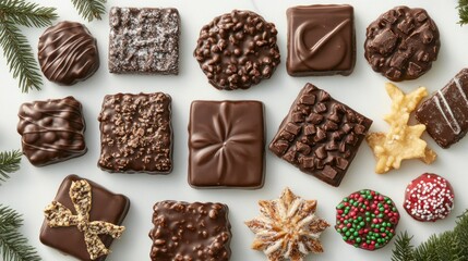A Delicious Assortment of Gourmet Chocolates and Holiday Cookies