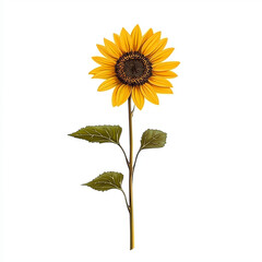 Fototapeta premium A vibrant sunflower with a clean and crisp design, displaying the detailed petals and a strong stem, emphasizing natural beauty