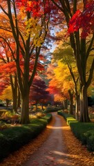 Naklejka premium colourful forest road.