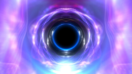 Portal with light effects. Neon tunnel. Abstract technology background.
