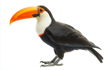 Fototapeta premium Selective focus hornbill isolated on white background, Toucan on white background.