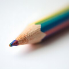 Obraz premium Close up of Multicolored Wood Pencil Tip Vibrant Colors Art Supplies Creative Tool
