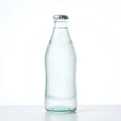 Fototapeta premium Sparkling Water Bottle Refreshing Drink Glass Bottle with Condensation Studio Shot
