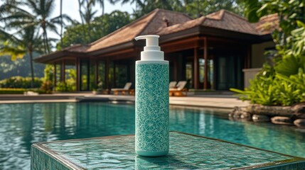 Luxury Teal Lotion Bottle by Poolside Paradise