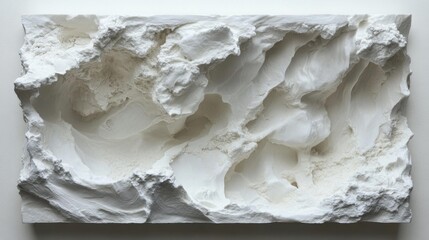 Abstract White Sculptural Texture Art with Rough Surface. Generative AI