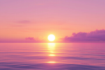 Beautiful summer sunset sky with vibrant orange, pink, and purple hues blending seamlessly over a tranquil horizon