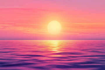 Beautiful summer sunset sky with vibrant orange, pink, and purple hues blending seamlessly over a tranquil horizon