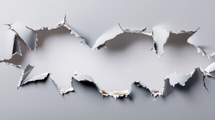 Subtle Gray Paper Tear Effect with Exposed White Background in Creative Design for Various Projects