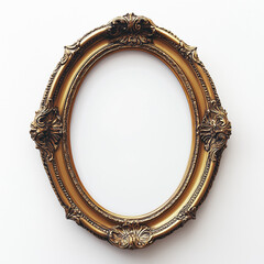Another view of an ornate gold frame, showcasing its intricate craftsmanship and elegance, ideal for adding a sophisticated touch to any artwork white backdrop