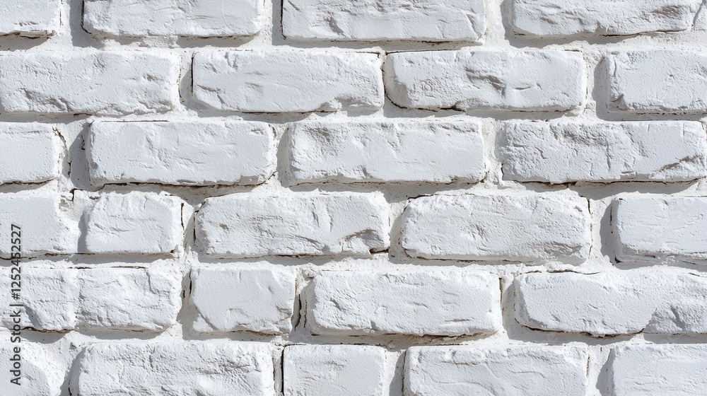 Poster textured whitewashed brick wall with subtle shadows highlighting unique patterns and details