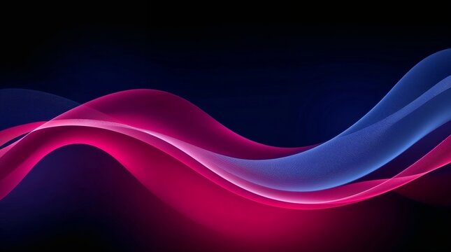 Simple two-dimensional shapes in a modern flat design, showcasing a sophisticated and elegant lightwave fusion of rich burgundy and deep blue hues.