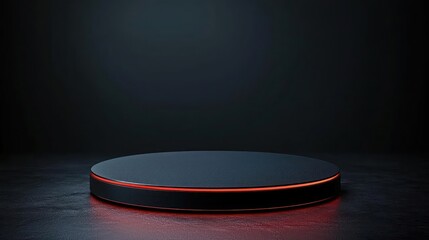 Dark Round Platform With Red Lighting