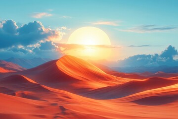 Serene Desert Landscape Soft Light Minimalist Dunes Tranquility Simplicity