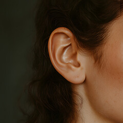 Minimalistic close up of woman ear showcasing natural beauty and detail