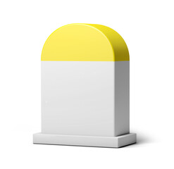 3d yellow and white road milestone empty. 3d illustration.