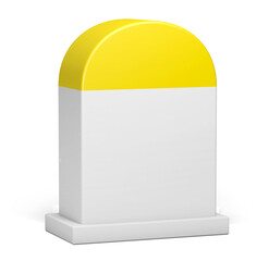 3d yellow and white road milestone empty. 3d illustration.