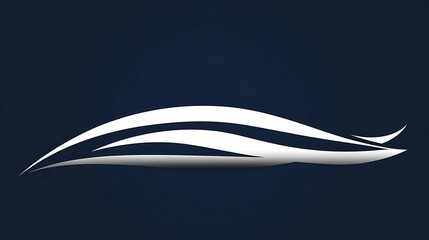 Fototapeta premium Abstract White Waves on Dark Blue Background