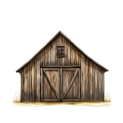 Naklejka premium Clean Vector Image of an Old Wooden Barn
