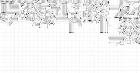Abstract digital background with technology circuit board texture. Electronic motherboard illustration. Communication and engineering concept. Vector Design.