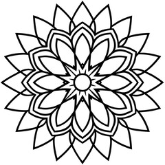 Symmetrical Mandala Hearts Line Art Perfection