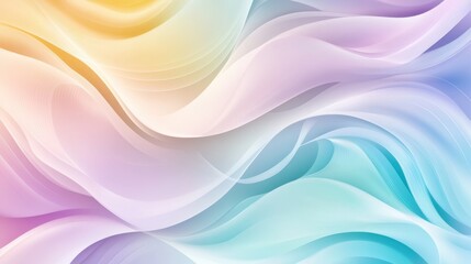 Abstract Colorful Waves in Soft Pastel Shades for Modern Background and Design Purposes