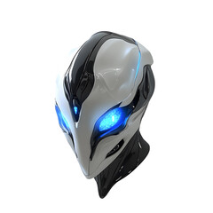 Fototapeta premium Futuristic Humanoid Robot Head with Glowing Features