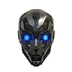 Fototapeta premium Futuristic Humanoid Robot Head with Glowing Features